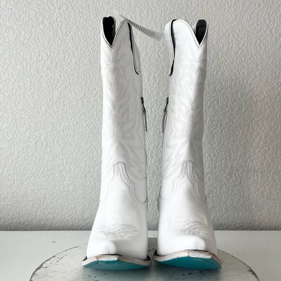 Lane Smokeshow Womens Cowboy Boots 5 White Leather Western Cowgirl Mid Calf Tall - Picture 5 of 11